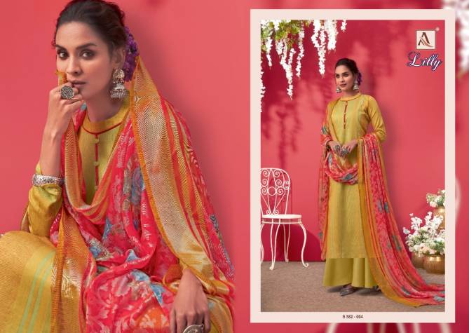 Alok Lilly Ethnic Wear Latest Fancy Designer  Pure Cotton Dress Material